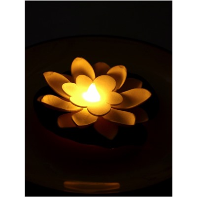 Садовый светильник для водоёмов «Лотос», 10×13×15 см, на батарейке, белый