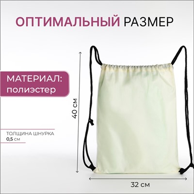 Мешок для обуви на шнурке, с принтом, размер 32×0.5×40 см, белый/молочный/розовый