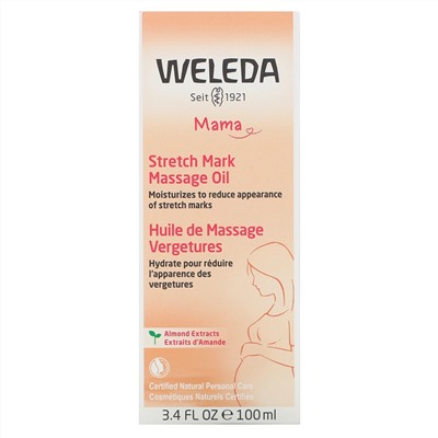 Weleda, Mama, массажное масло от растяжек, экстракты миндаля, 100 мл (3,4 жидк. унции)