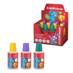 Клей 20 мл канцелярский EasyStick Jolly Friends с кисточкой 61287 ErichKrause