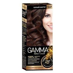 Gamma Perfect Color Стойкая Крем-Краска для волос тон 5.47 Теплый каштан с окислителем кремом 6% 50 мл