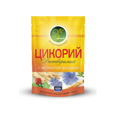 Здравник. Цикорий с женьшенем 85 гр. мягкая упаковка