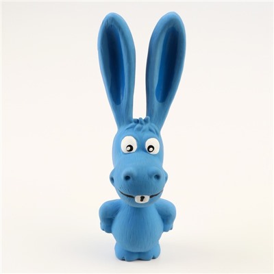 Игрушка пищащая для собак из латекса «Ослик», 17 см, голубая