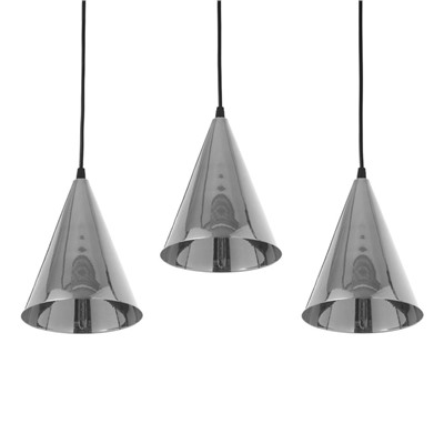 Светильник BayerLux Подвес «Конус» 3хЕ14 40 Вт хром d=16, h=20+60 см