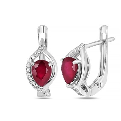 Серьги, рубин корунд, SL-RIC111