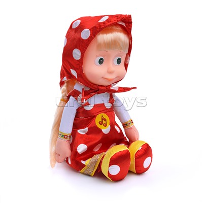 Маша "Маша и медведь" в красном плат, 29 см, озвуч, в пакете