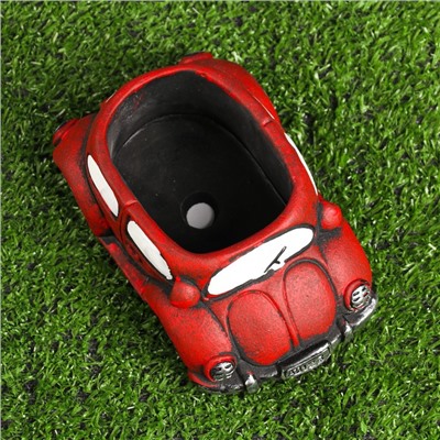 Декоративный горшок для цветов «Машинка», 200 мл, 14.4×9×6 см, керамический, красный