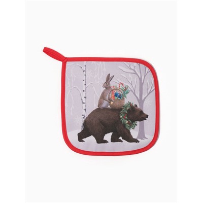 Набор кухонный «Этель. Лесные звери», варежка-прихватка 20×28 см, прихватка 19×19 см