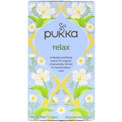 Pukka Herbs, Расслабление, без кофеина, 20 пакетиков травяного чая, 1,41 унц. (40 г)