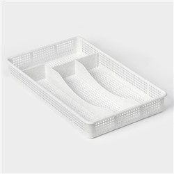 Лоток для столовых приборов Darel plastic, 34×21×5 см, пластик, белый