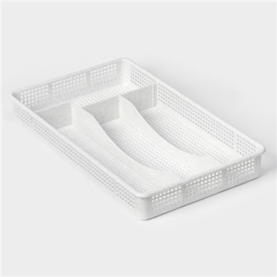 Лоток для столовых приборов Darel plastic, 34×21×5 см, пластик, белый