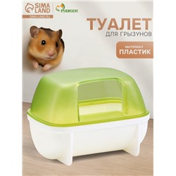 Туалет для грызунов «Пижон», 10.2×7.2×7.2 см, пластик, зелёный