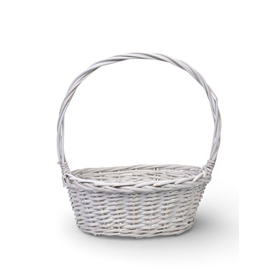 Корзина плетёная для хранения, лоза, белая, 35×25×14 см, высота с ручкой 43 см