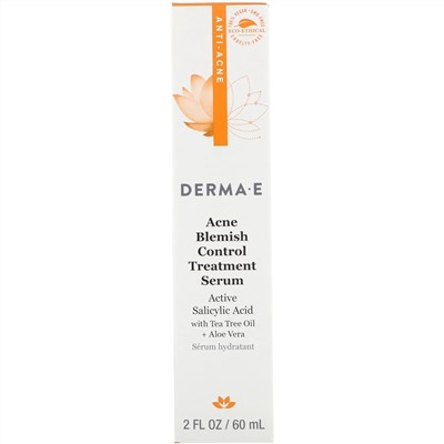 Derma E, Лечебная сыворотка для устранения угревой сыпи, покраснений и воспалений кожи, 60 мл (2 жидк. унции)