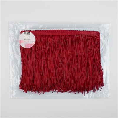 Тесьма декоративная «Бахрома», 15 см, 5±0.5 м, винная