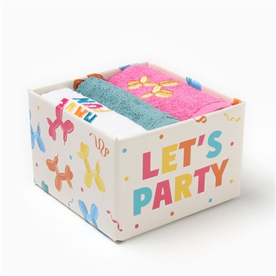 Салфетки махровые «Этель. Воздушный шарик», 3 шт., 30×30 см, хлопок 100%