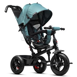 Велосипед трехколесный Rocket 137-GN, колеса надувные 12"/10", цвет зеленый