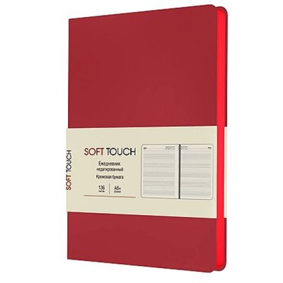 Ежедневник недатированный А6+ 272 стр. "Ягодный" Soft Touch кожзам ЕКСТ62613603 Listoff