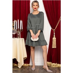 Платье бохо трикотажное Млада (темно-оливковое) П14412-8М