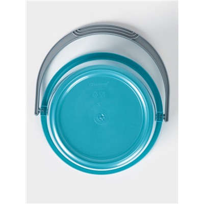 Ведро с крышкой «Соло», 3 л, перламутровое бирюзовое