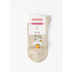 Классические CONTE CLASSIC Удлинённые носки женские из хлопка с пикотом «Ромашки»