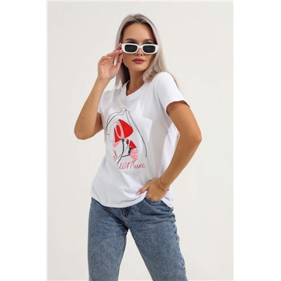 Футболка 11286 (Бело-красный)