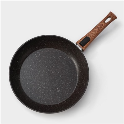 Сковорода Magistro Granit, d=28 см, кованый алюминий, съёмная ручка soft-touch, антипригарное покрытие, индукция, чёрная
