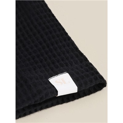 Халат вафельный женский SL HOME: Basic «Дарк Маре», размер 46-48, чёрный