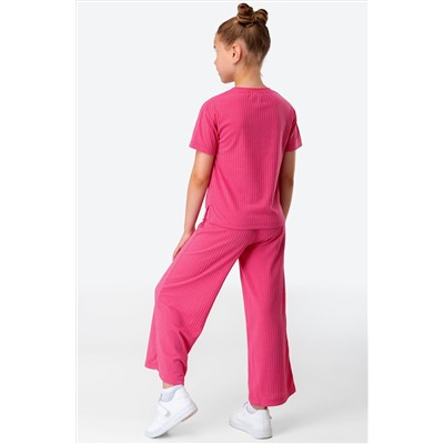 Летний костюм для девочки в рубчик-лапша Happyfox