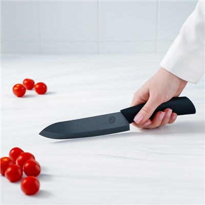 Нож кухонный керамический Magistro Black, лезвие 15 см, ручка soft-touch, чёрный