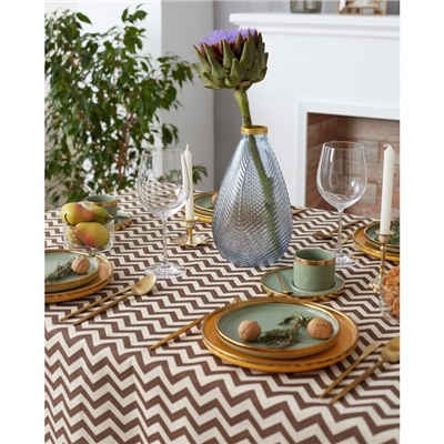 Набор кухонный «Доляна»: скатерть 145×200 см, салфетки 40×40 см-4 шт., коричневый, 100% п/э, рогожка 200 г/м²