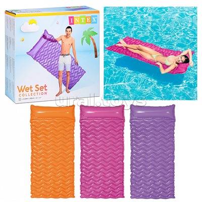 Матрас для плавания «Волна», 229 х 86 см, цвета МИКС, 58807EU INTEX