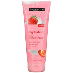 Freeman Beauty, Hydrating Body Sugar Scrub, Strawberry Milk, 6 fl oz (175 ml)