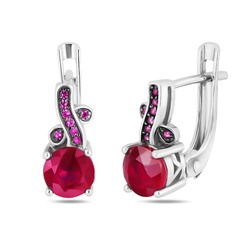 Серьги, рубин корунд , нанорубин, SL-RIC57