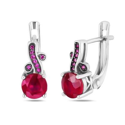 Серьги, рубин корунд , нанорубин, SL-RIC57