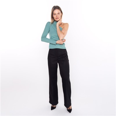 Лонгслив на одно плечо женский, оливковый, размер 42