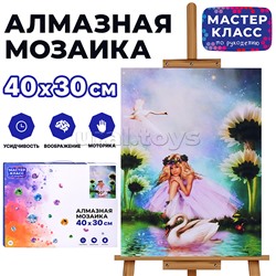 Мозаика алмазная "Девочка и лебеди" 30*40см.