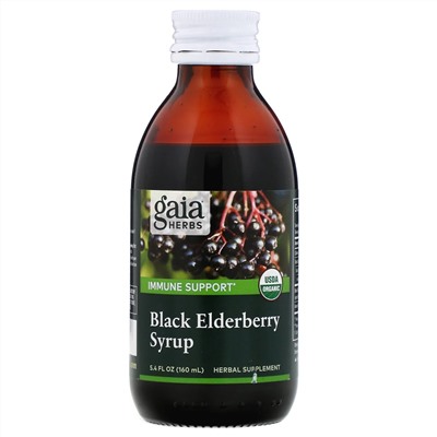 Gaia Herbs, Сироп из черной бузины, 160 мл (5,4 жидк. унций)