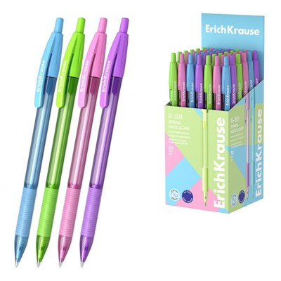 Ручка автоматическая шариковая 0.7мм 58091 R-301 Spring Matic Grip синяя ErichKrause