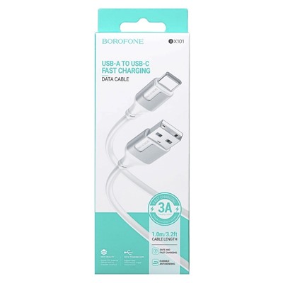 Кабель USB - Apple lightning Borofone BX101 Creator 12W 100см 2,4A  (white)