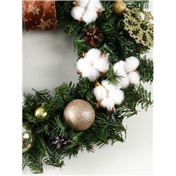 Интерьерный венок «Новогодний», на стену, дверь, d=40 см, ручная работа