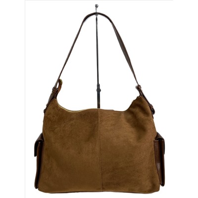 Женская сумка из искусственной замши, цвет коричневый