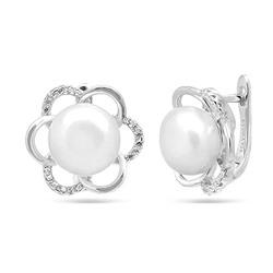 Серьги из серебра жемчуг, МЖВ932