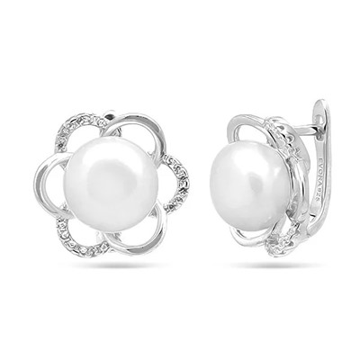 Серьги из серебра жемчуг, МЖВ932