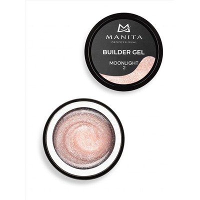 MANITA Гель моделирующий для ногтей с хлопьями юки / Builder Gel Moonlight №02, 15 мл 28225