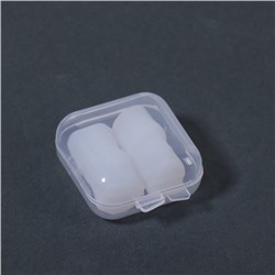 Беруши, 3.5×1 см, набор - 2 пары, в футляре, силиконовые, белые