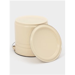 Ведро эмалированное, 12 л, с крышкой и ручкой, цвет слоновой кости