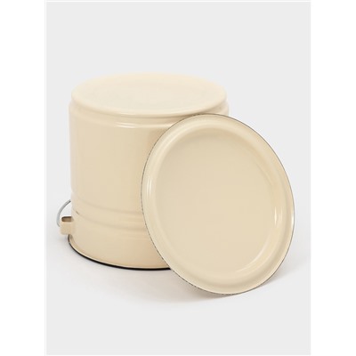 Ведро эмалированное, 12 л, с крышкой и ручкой, цвет слоновой кости