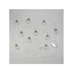 Гирлянда «Нить» 3 м с насадками «Лампочки капля», IP20, прозрачная нить, 80 LED, свечение синее, 8 режимов, 220 В