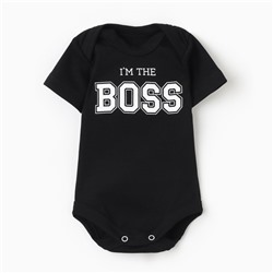 Боди Крошка Я Little Boss, рост 80-86 см, чёрное